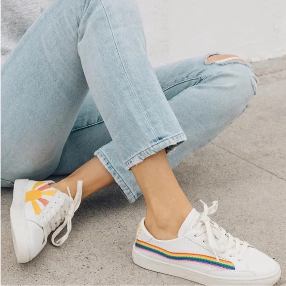Soludos Rainbow Waves Sneakers Size 5 - Picture 2 of 16